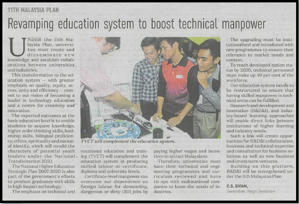 Revamping education system to boost technical manpower